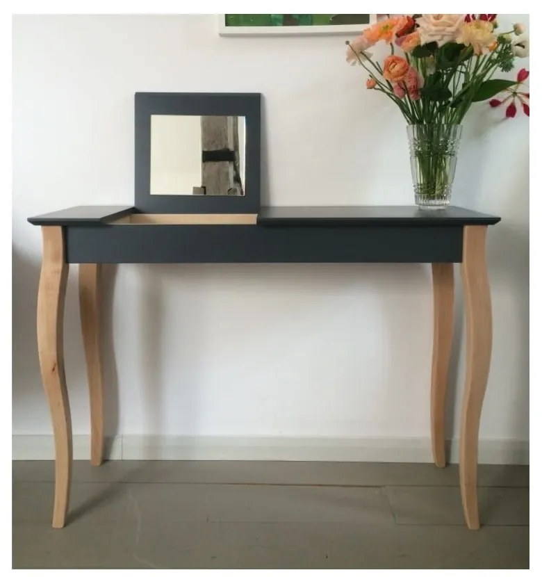 Măsuță de toaletă cu oglindă Ragaba Dressing Table, lungime 65 cm, gri grafit