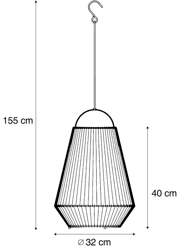 Lampă de masă boemă gri, incl. LED, cu 3 trepte de intensitate, IP54, reîncărcabilă solar - Duca