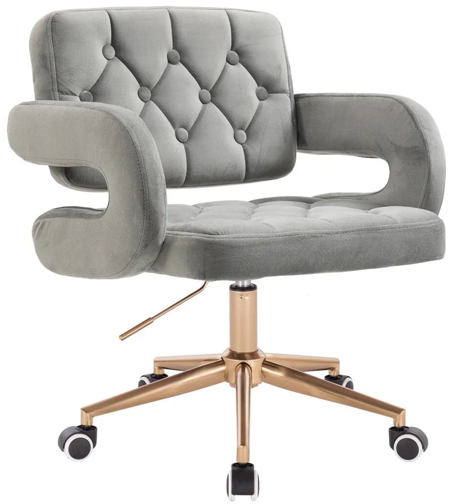 HR8403K Scaun Catifea Gray Bază Aurie