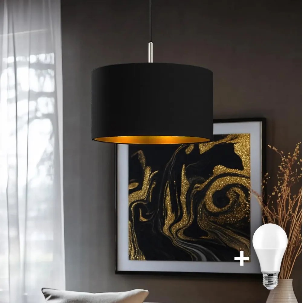 Eglo TUNJA LED — pendul suspendat pe cablu, 1xE27/60W/230V, negru