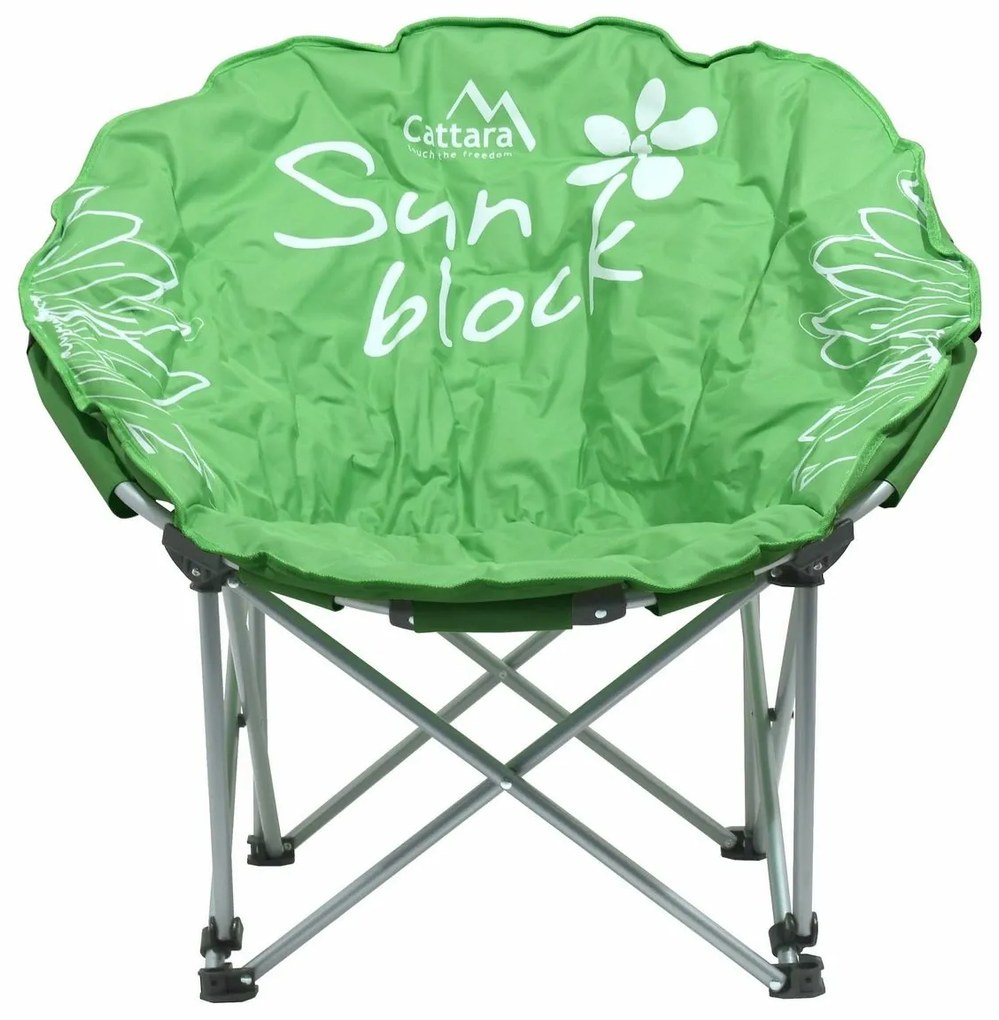 Scaun pliabil Cattara Camping Flowers, verde