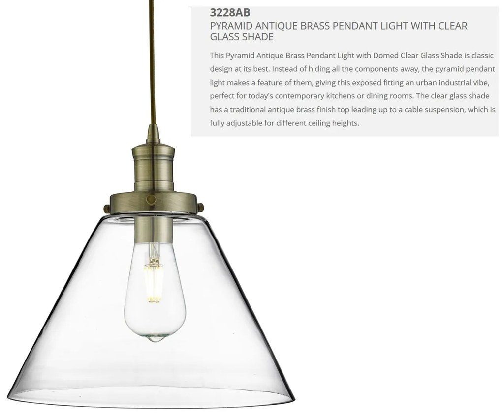 Lustra / Pendul design modern Pyramid alama antic / clar 3228AB SRT