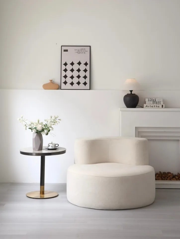 Fotoliu rotund din spumă cu memorie HD – design premium și confort absolut (Culoare: Mustar)