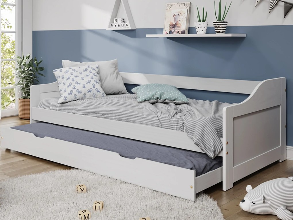 Pat cu pat suplimentar extensibil Lusid (alb) . 1064006