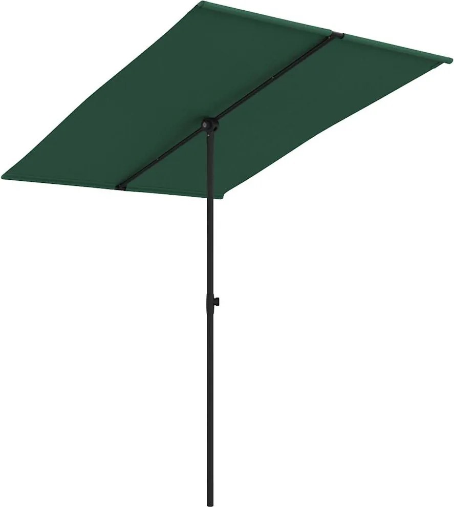 vidaXL Umbrelă de soare de grădină, stâlp aluminiu, verde, 2x1,5 cm