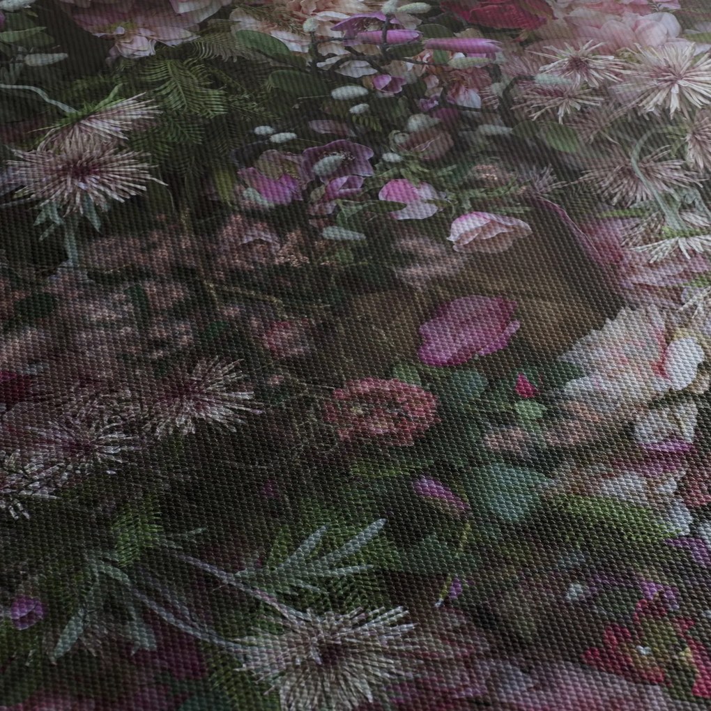 Tablou - Perete de flori (cu ceas) (90x30 cm)
