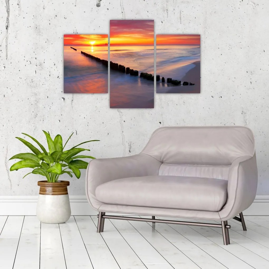 Tablou - Apus de soare, Marea Baltică, Polonia (90x60 cm)