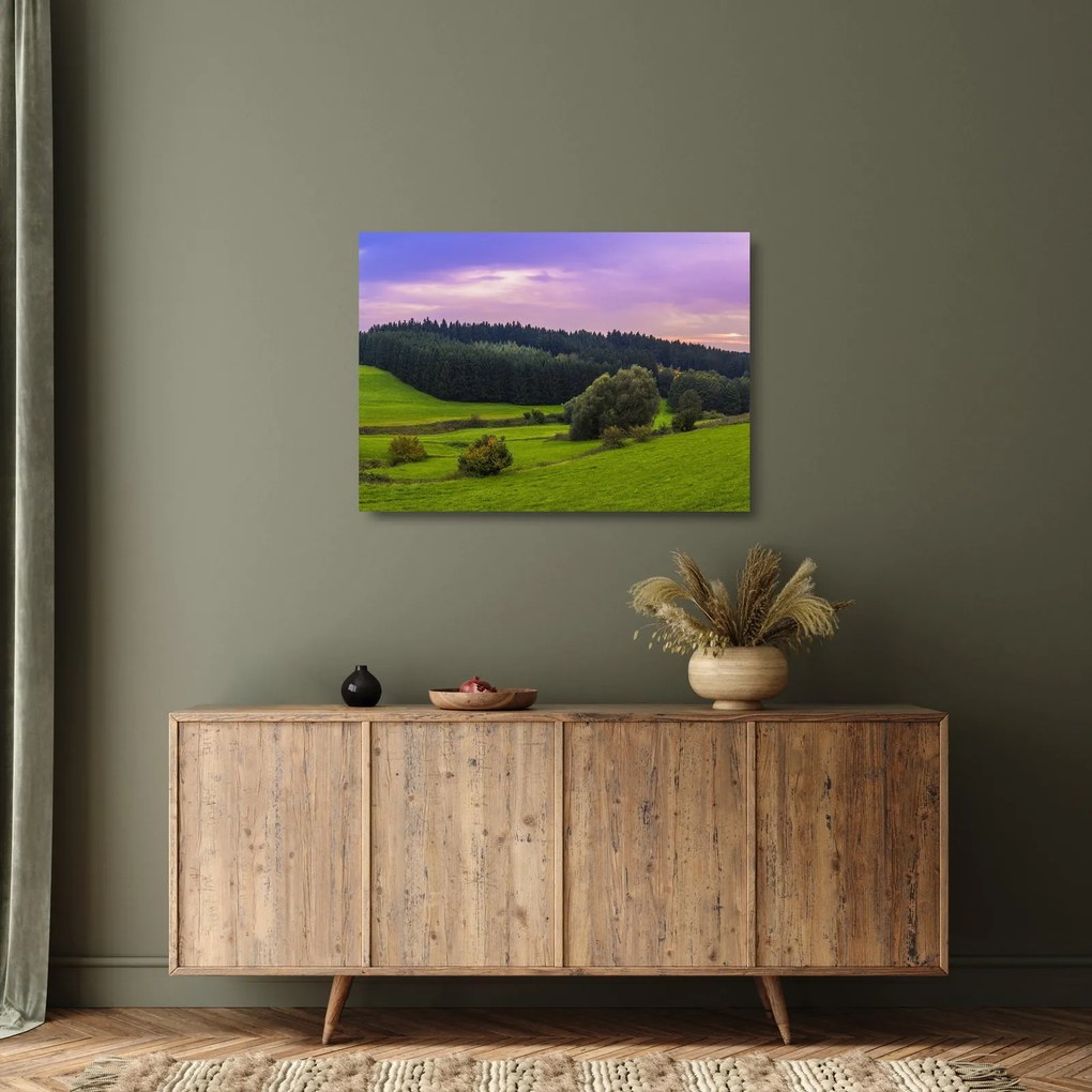 Tablou pe sticlă cu lunca (70x50 cm)
