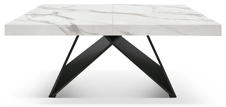 Masa Carole extensibila, picior Mdf - EFECT MARMURA - 160 cm / 90 cm / h 77