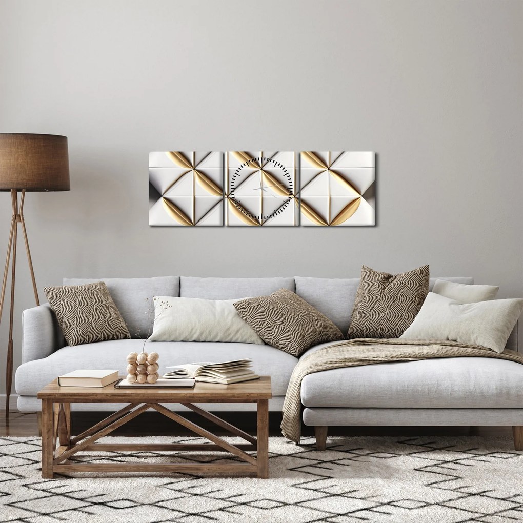 Tablou - Textura decorativă (cu ceas) (90x30 cm)