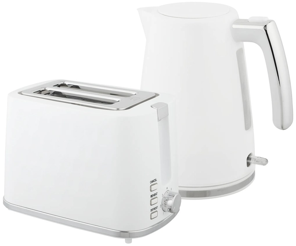 HOMCOM Set Fierbător Electric 2200W 1.7L și Prăjitor Dublu 7 Nivele Alb | Aosom Romania