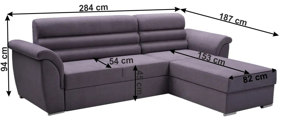 Set de canapea, ţesătură Queens gri închis, dreapta, FABO