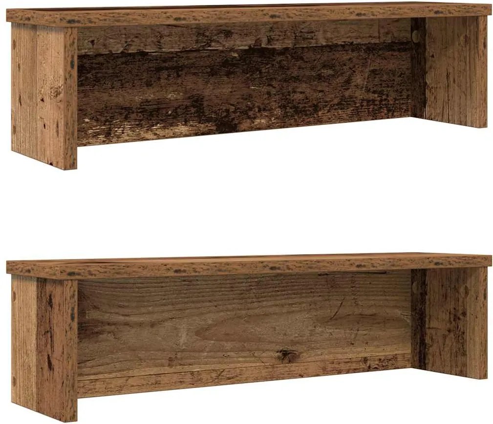 vidaXL Rafturi de bucătărie stivuibile 2 buc Lemn vechi 60x15x16 cm