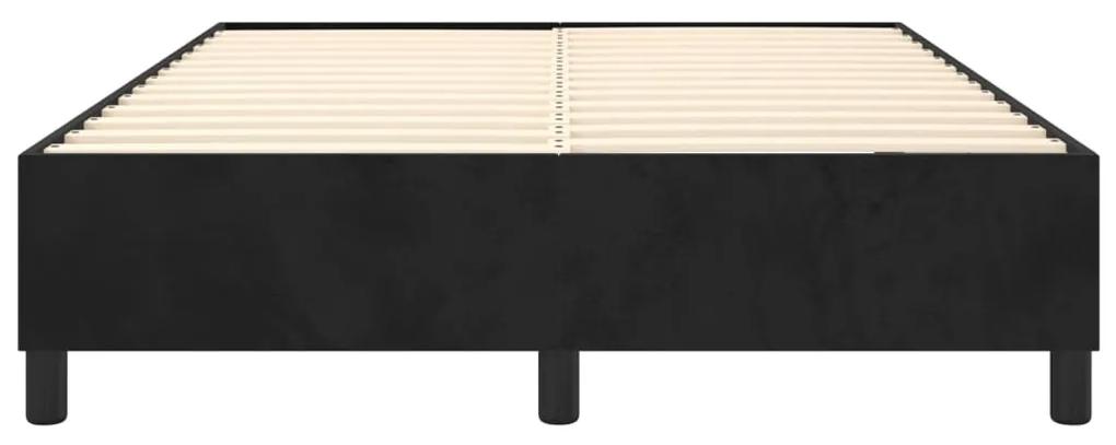 Cadru de pat box spring, negru, 140x190 cm, catifea Negru, 35 cm, 140 x 190 cm