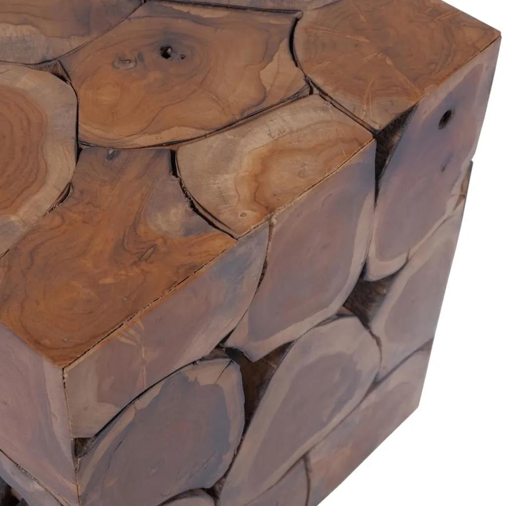 Taburet, lemn de tec masiv 1