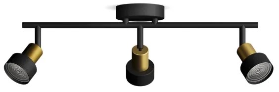 Spot Philips CONDUIT 3xGU10/5W/230V negru/alamă