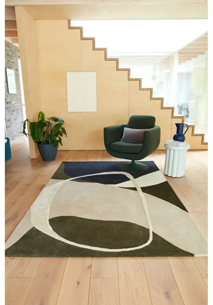 Covor verde handmade din lână 120x170 cm Matrix – Asiatic Carpets