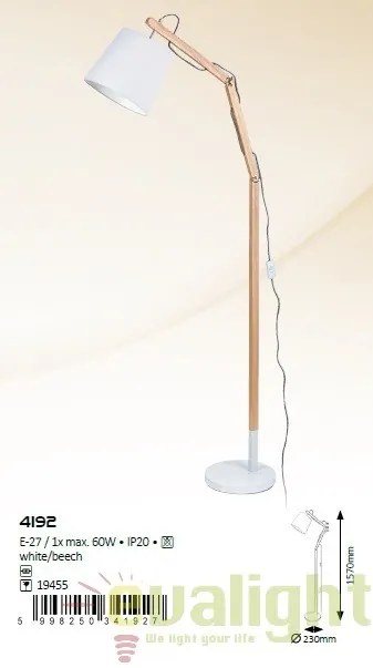 Lampadar din lemn fag design nordic scandinav Thomas