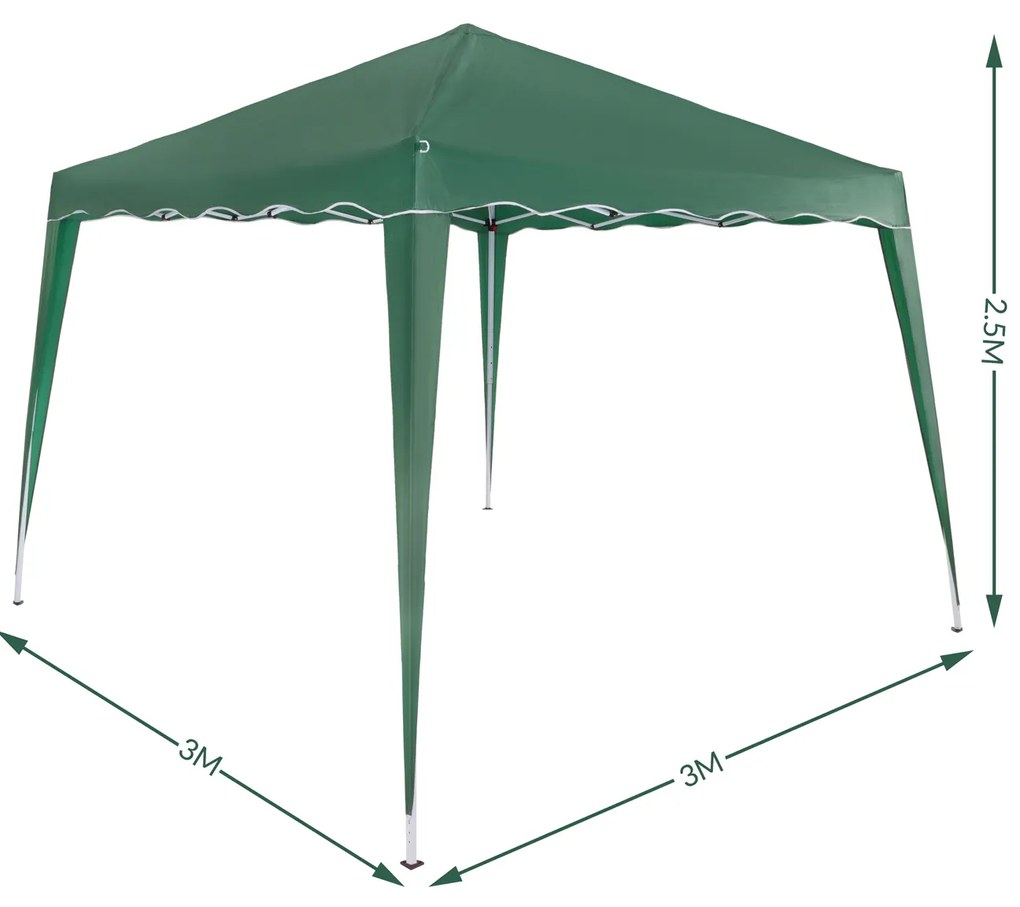 Deuba Foisor de gradina Capri 3x3 m - 2 pereti laterali - verde
