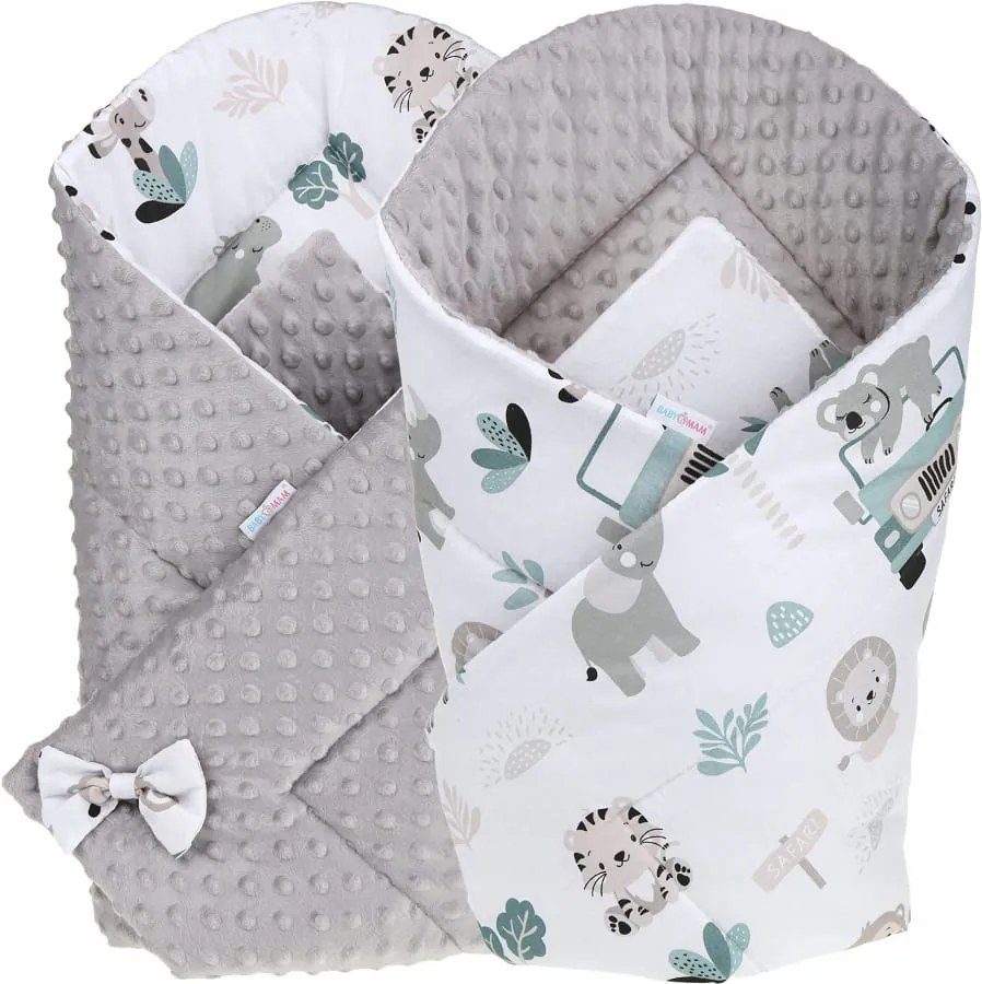 ShopJK FAȘĂ ÎNFĂȘAT COPII CU DOUĂ FEȚE - MINKY SAFARI