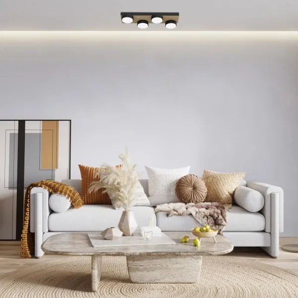 Plafonieră SEMA 4xGX53/15W/230V negru/maro