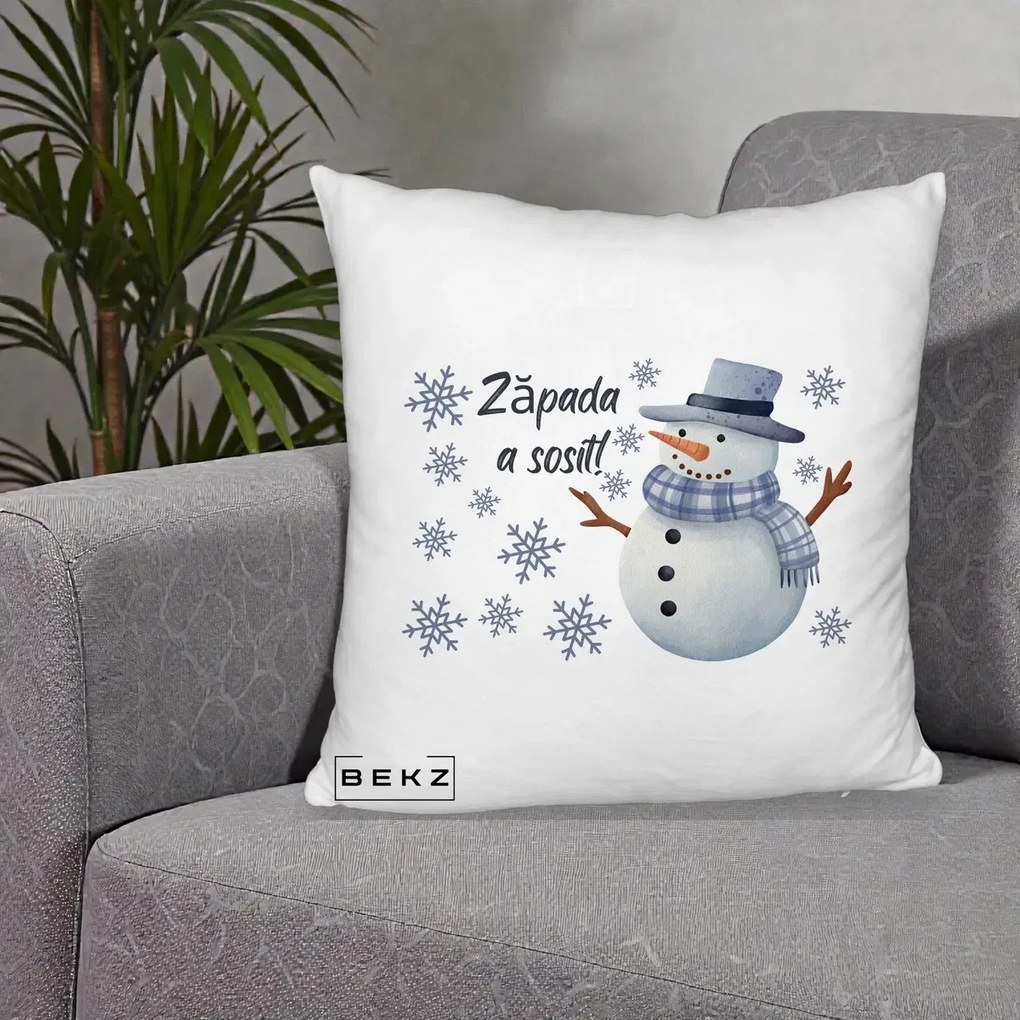 Perna Decorativa Zapada a Sosit Om de Zapada, 40x40 cm, Alb Pufos, Husa Detasabila, Perna Inclusa, BEKZ®