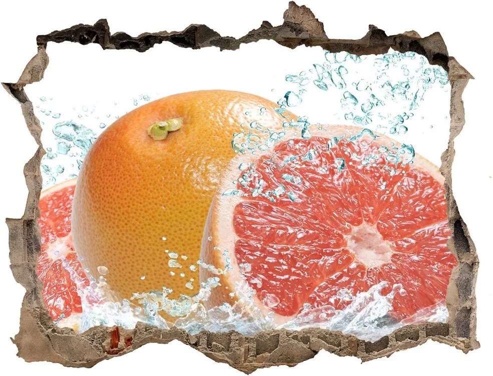 Fototapet 3D gaură în perete Grapefruit