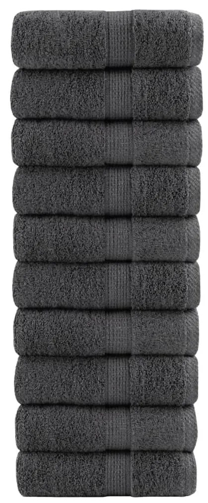 vidaXL Prosoape de baie premium SOLUND, 10 buc., antracit, 30x30 cm, 600 g/m²