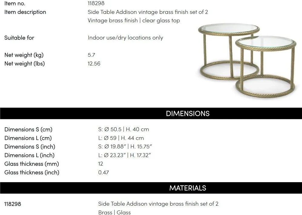 Set de 2 masute design LUX elegant Addison