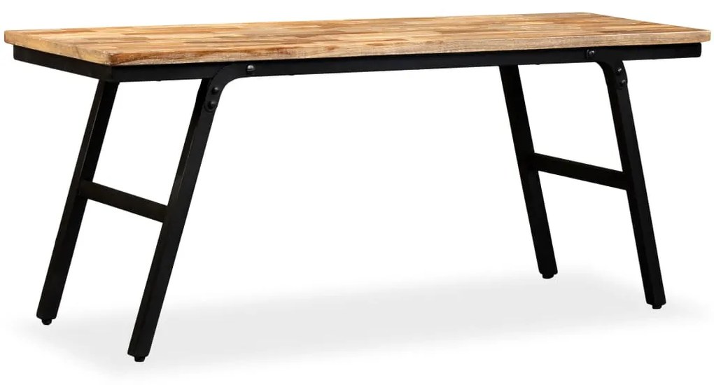 245411 vidaXL Bancă, Lemn de tec reciclat și oțel 110x35x45 cm