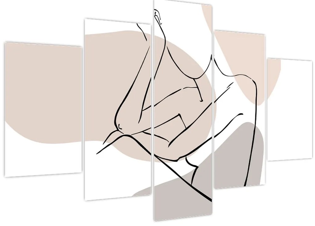 Tablou - Femeie corp linie de artă N⁰1 (150x105 cm)