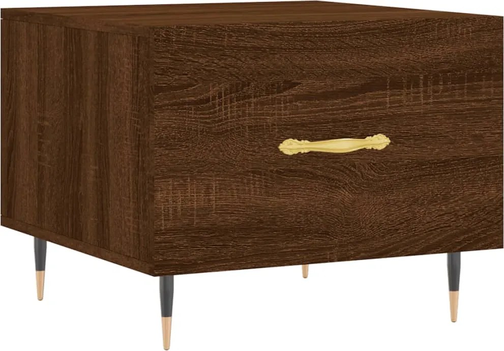 vidaXL Măsuță de cafea, stejar maro, 50x50x40 cm, lemn prelucrat