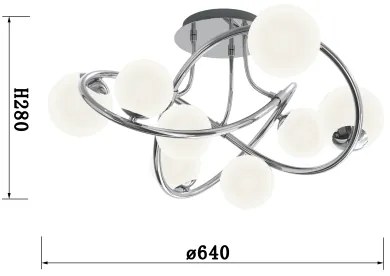 Lustră LED aplicată NANCY Wofi 9014-807 8xG9/3,5W/230V crom lucios