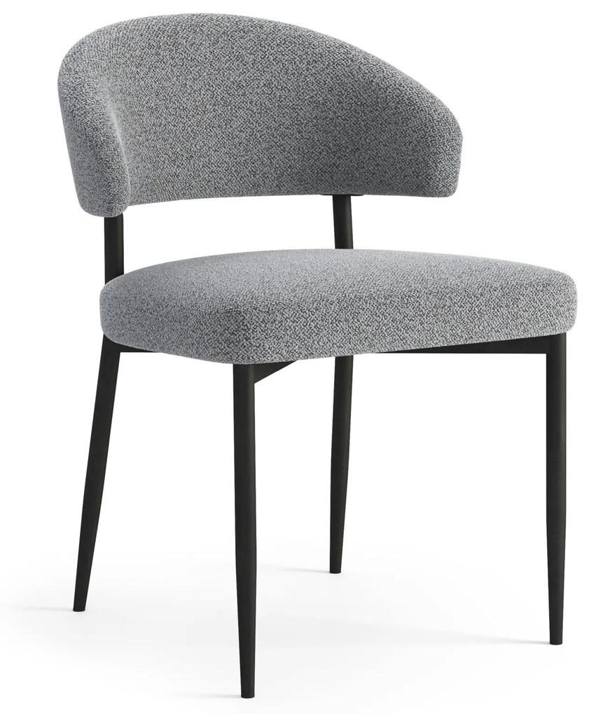 MAZZONI EXPORT IRIS Gri (material Monza 120) - SCAUN MODERN TAPIȚAT BOUCLÉ PENTRU SALON/SUFRAGERIE LOFT