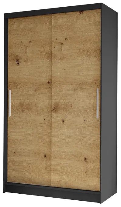 Dulap de haine Coletta I (negru + Stejar artisan). 1047510