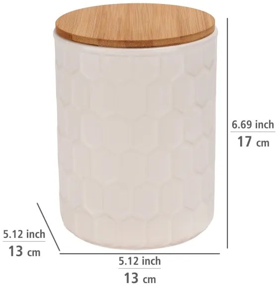 WENKO 54222100 - Cutie de depozitare MAYA 13x17 cm alb/maro