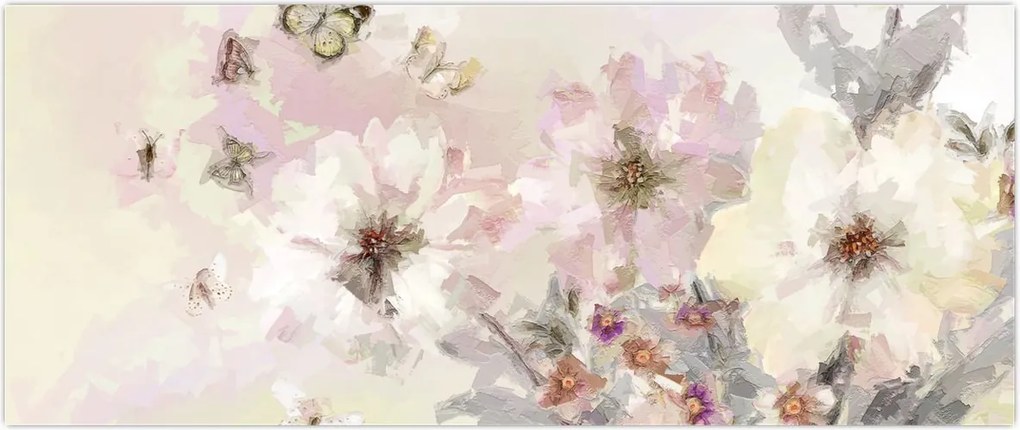 Tablou - Flori,pictură (120x50 cm)