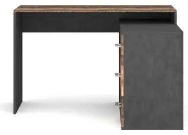 Birou JULES cu sertare și colț universal stânga/dreapta maro/negru