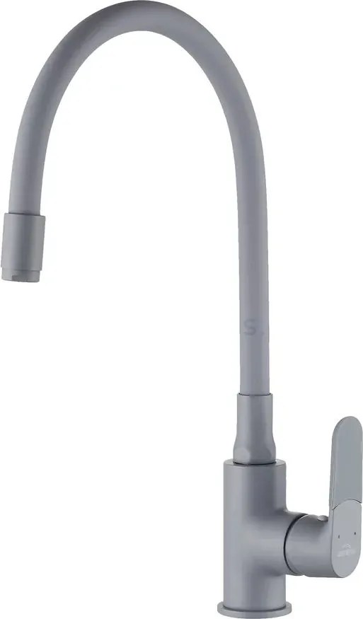 Baterie bucatarie cu pipa flexibila Invena Joga gri mat