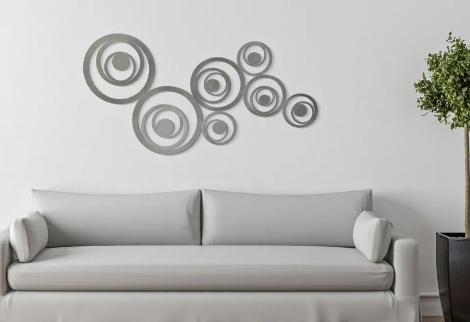 Decoratiune de perete gri din metal, 120 x 1,2 x 60 cm, Bubbles Mauro Ferreti