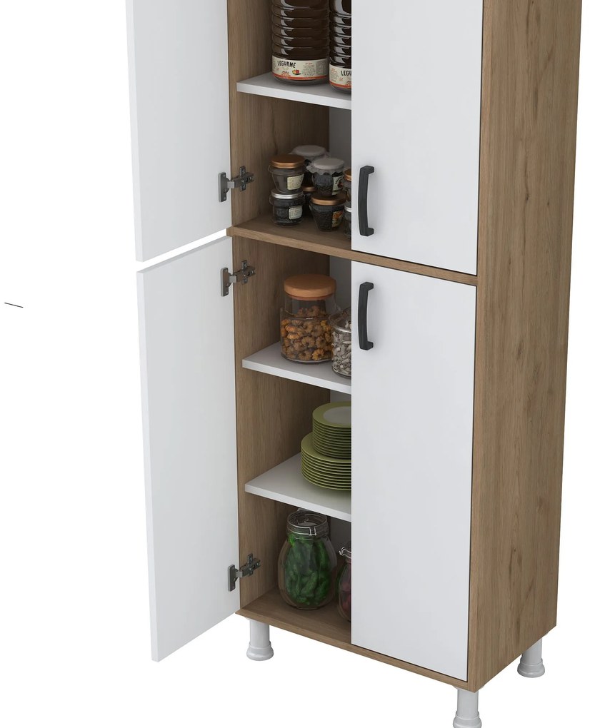 Dulap Bucatarie Cheriff cu 4 usi, Alb, 63 x 191 x 36 cm