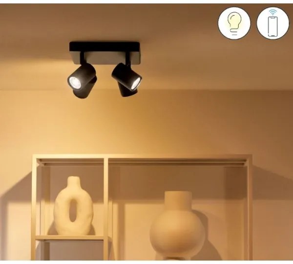 Spot LED RGBW dimabil IMAGEO 4xGU10/4,9W/230V negru Wi-Fi WiZ