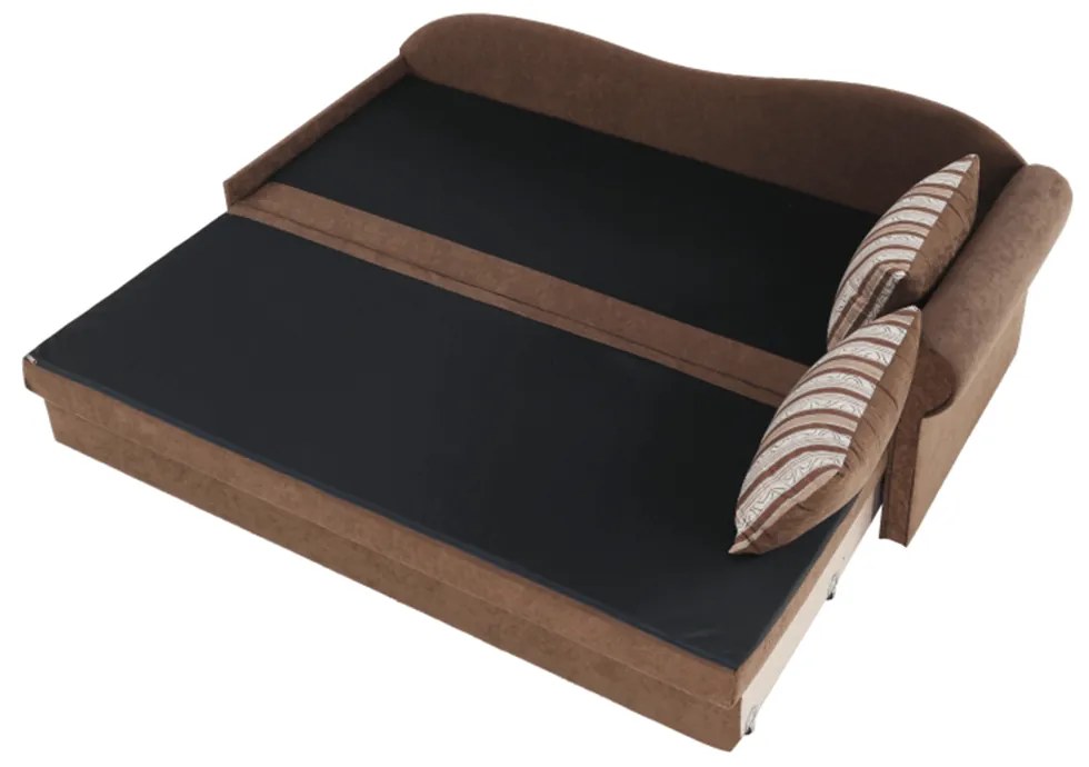 Divan extensibil, maro/cu perne modelate, dreapta, AGA D