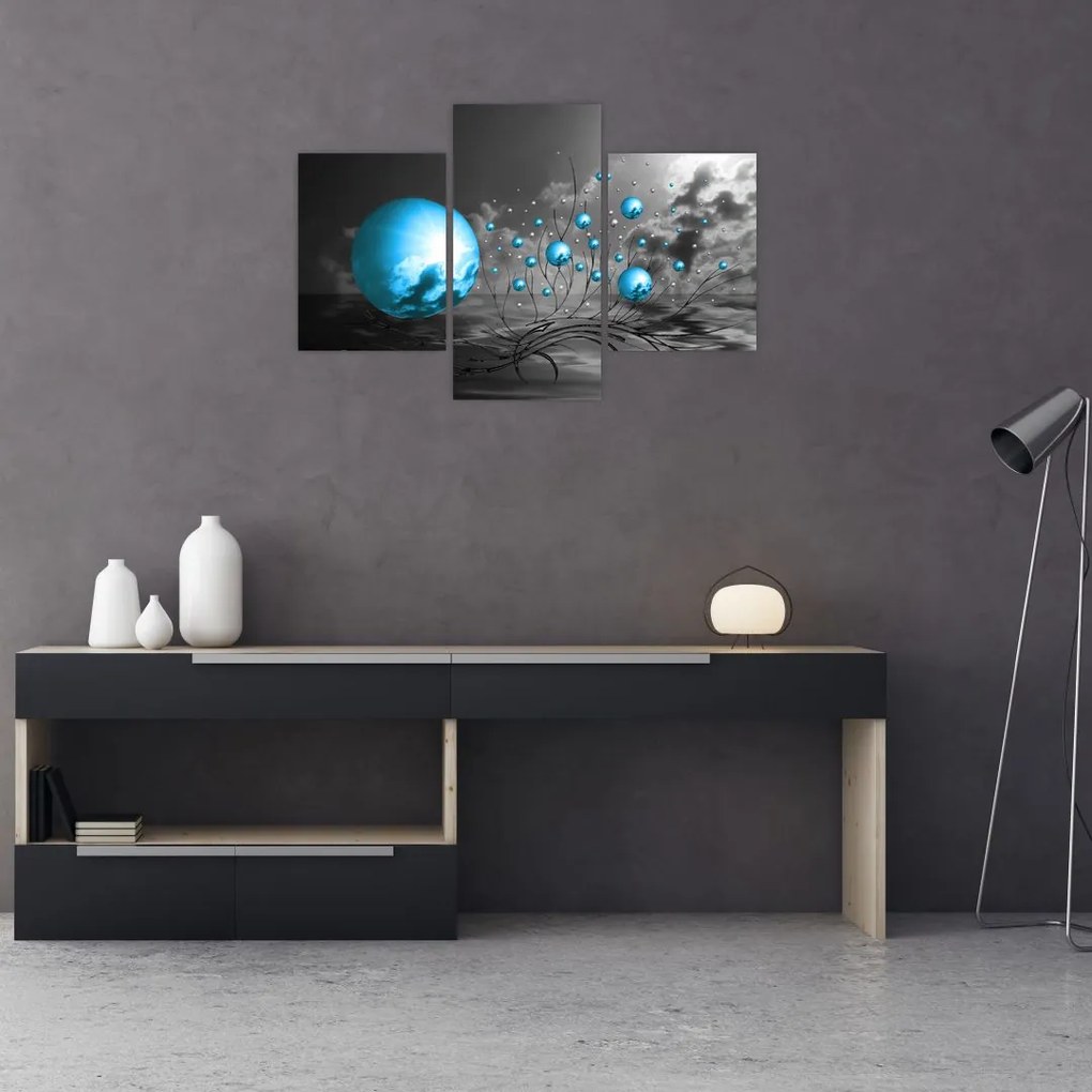 Tabloul bilelor albastru deschis (90x60 cm)