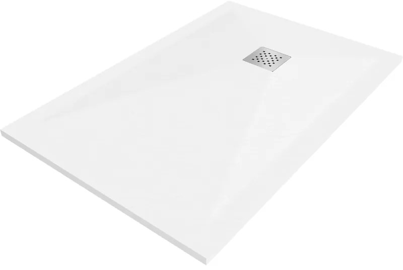Mexen Stone+ Cădiță de duș compozit dreptunghiulară 110 x 80 cm, Albă - 44108011