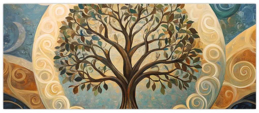 Tablou – Arborele vieții și spirale (120x50 cm)