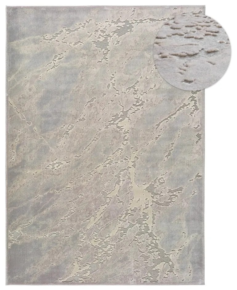 Covor din viscoză Universal Margot Marble, 140 x 200 cm, gri-bej