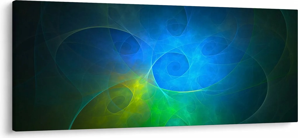 Tablou cu abstracțiune albastră (120x50 cm)