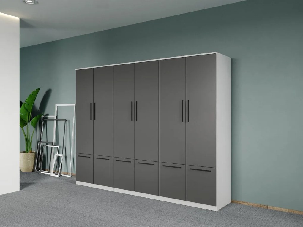 Set mobila dormitor 4 piese Alb/Gri Levi C14