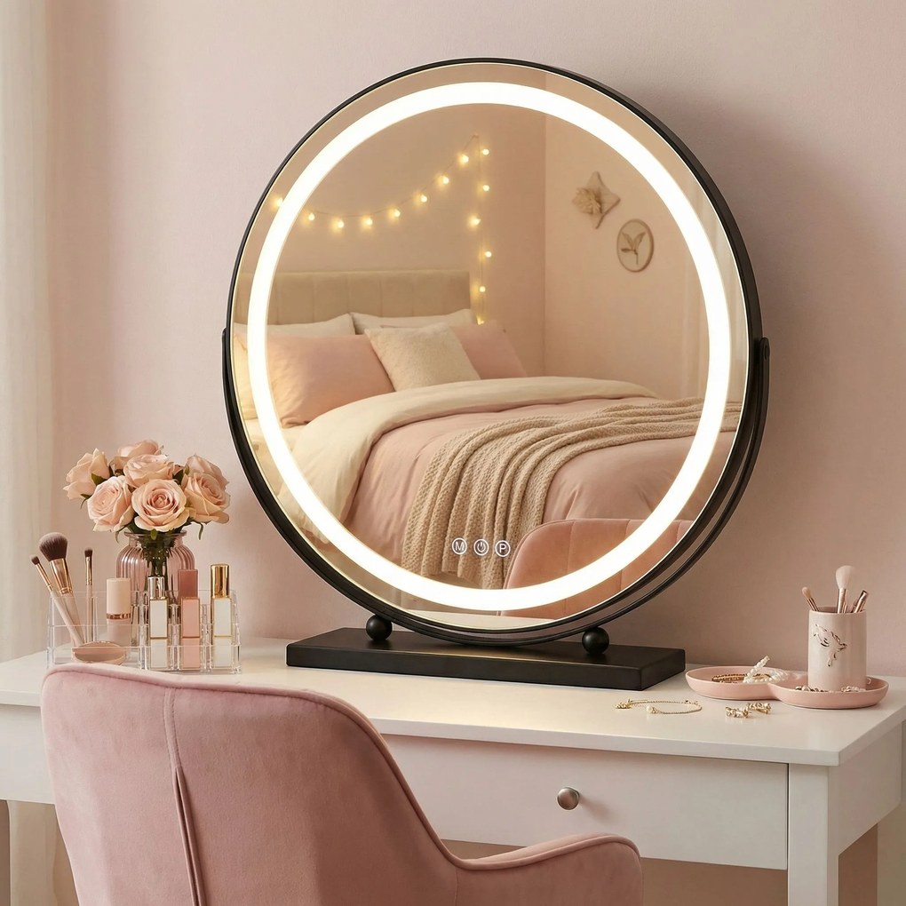 Oglindă LED MAKE-UP Black 50 cm